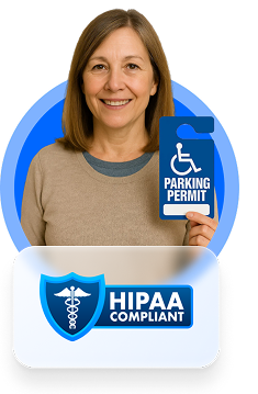 lady with hipaa badge