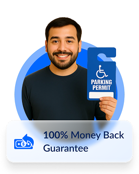 man with money back badge